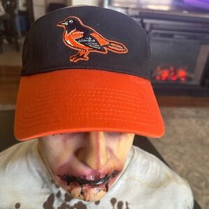 Black and Orange Snapback Hat with Contrasting Underbill